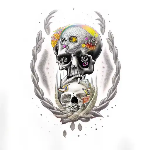 memento mori, nihilism tattoo design idea