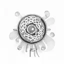 A microphone embedded in a geode tattoo design idea