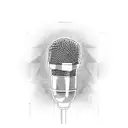 A microphone embedded in a geode tattoo design idea