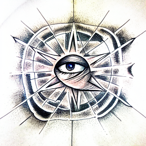 eye in a triangle with rays tattoo design idea