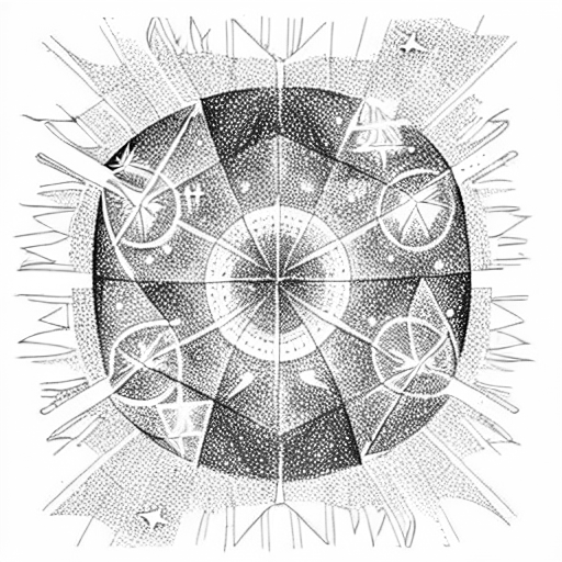 Pléiades constellation as a beam of light tattoo design idea