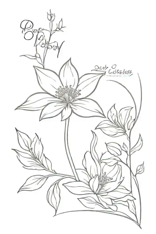flower with verse psalms 23 incorporated tattoo design idea