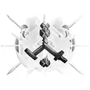 A dumbbell morphed into a mythical weapon tattoo design idea