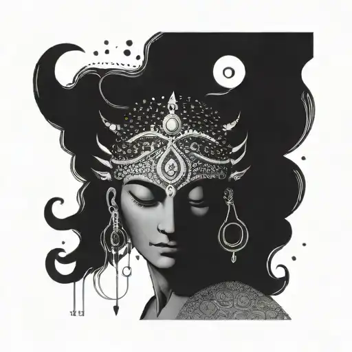 A minimalist design of Shiva's third eye with intricate dotwork details tattoo design idea
