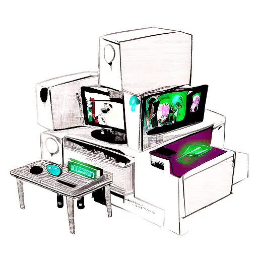 A tattoo of a game console transforming into an anime character tattoo design idea