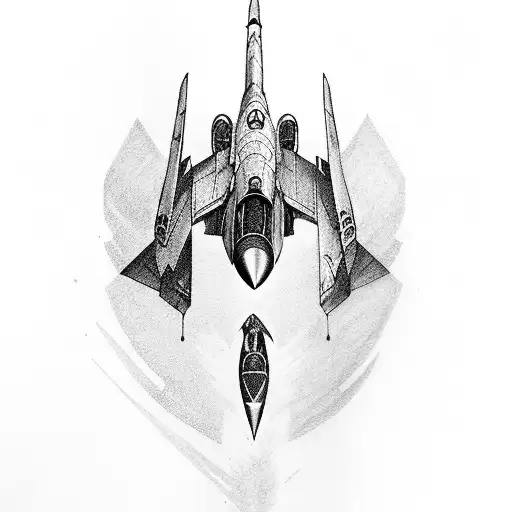 Fighter jet F100 With Darth Wader tattoo design idea