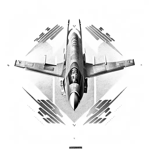 Fighter jet F100 With Darth Wader tattoo design idea