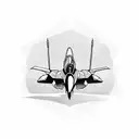 Fighter jet F100 tattoo design idea