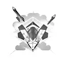 Fighter jet F100 tattoo design idea