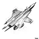 Fighter jet F100 tattoo design idea