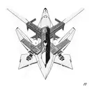 Fighter jet F100 tattoo design idea