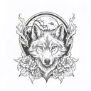 wolf moon tattoo design idea