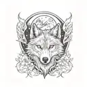 wolf moon tattoo design idea