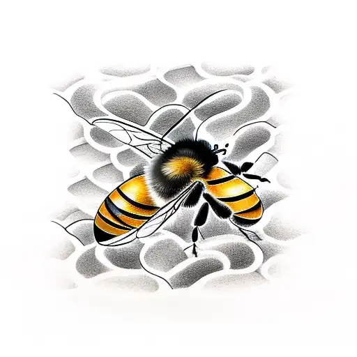 bees and honeycomb tattoo design idea