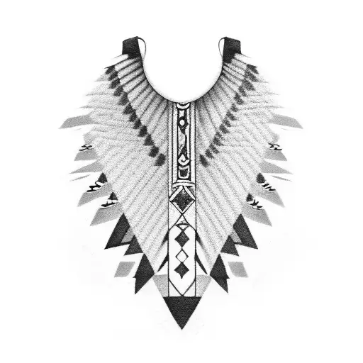 Native American neck  tattoo design idea