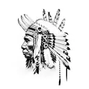 Native American neck  tattoo design idea