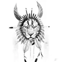 Native American neck  tattoo design idea