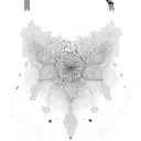 thin lace sternum, beautiful, intricate, floral, across the collar bone, between the chest and ending at top stomach  tattoo design idea