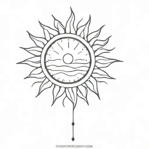 The sun is in eclipse tattoo design idea