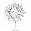 The sun is in eclipse tattoo design idea