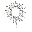 The sun is in eclipse tattoo design idea