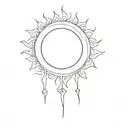 The sun is in eclipse tattoo design idea