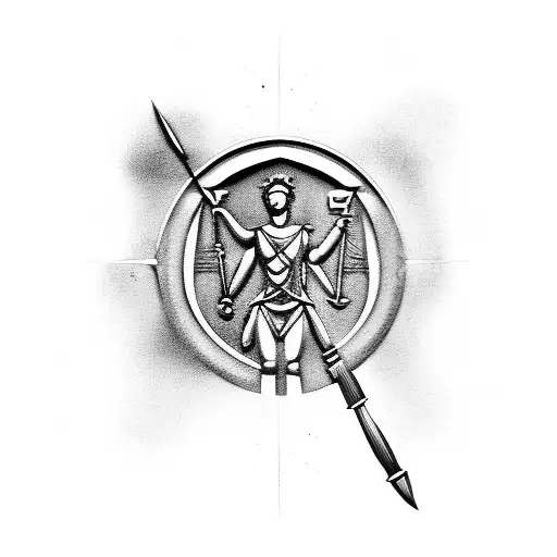 sagittarius, justice, lawyer tattoo design idea