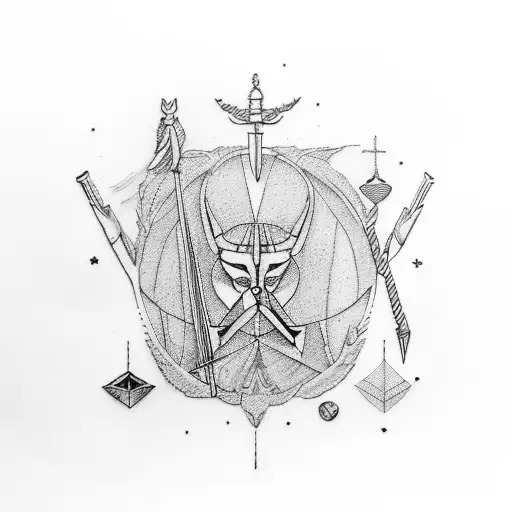 sagittarius, justice, lawyer tattoo design idea