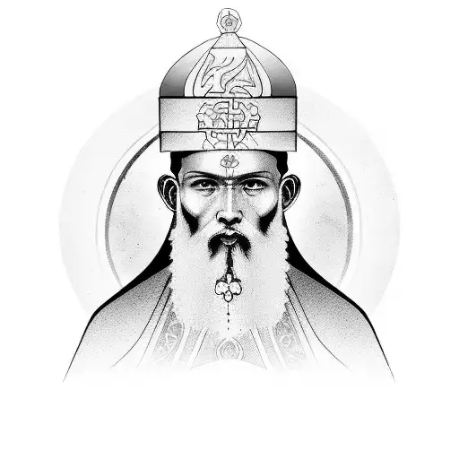 Orthodox Schema Monk Painting tattoo design idea