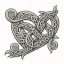 Celtic knotwork intertwined spirals heart  tattoo design idea