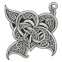 Celtic knotwork intertwined spirals heart  tattoo design idea