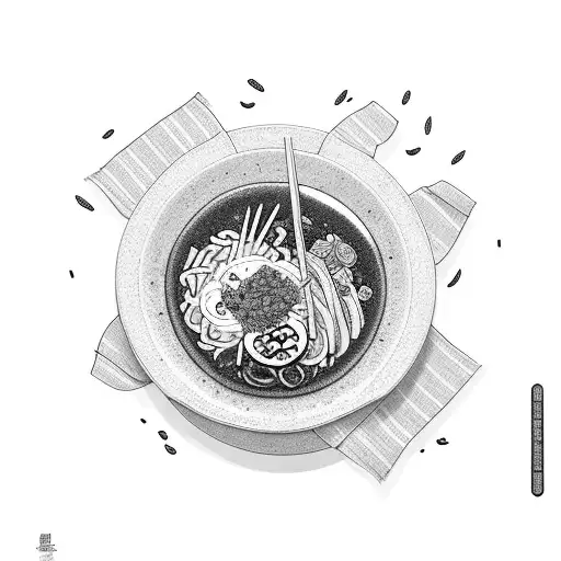 Korean cuisine: Bibimbap tattoo design idea