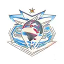 letters "KT" with plane flying around globe tattoo design idea