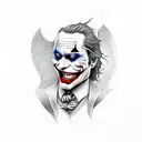 Joker with why so serious quote  tattoo design idea