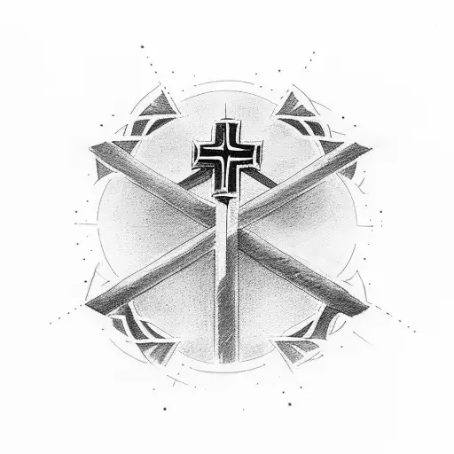 Christian Cross with the word Loyalty and Strictly business  tattoo design idea