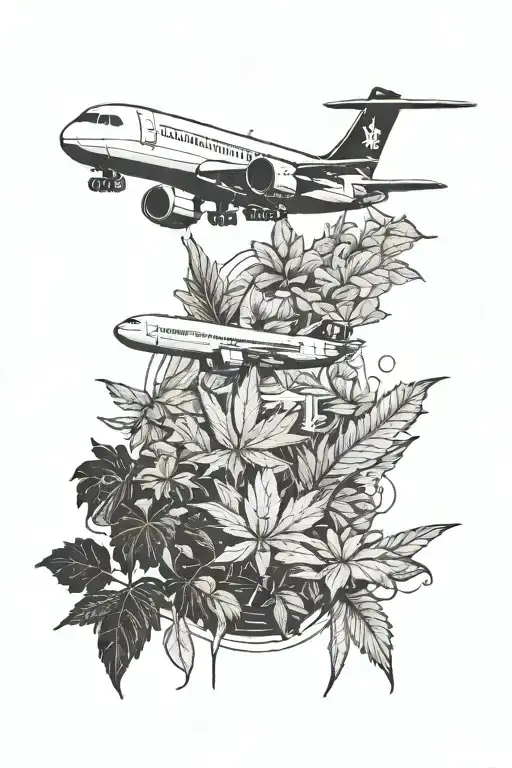 Airport weed tattoo design idea