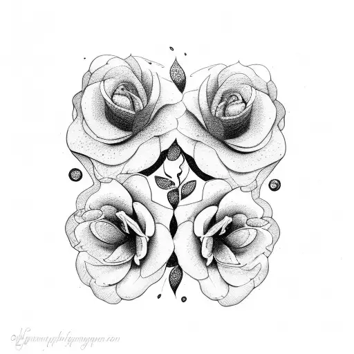 flowers on a long vine with diamonds tattoo design idea