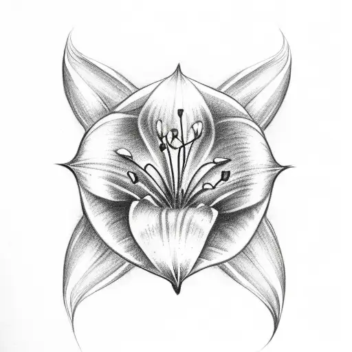sketch lillies with gemstones tattoo design idea
