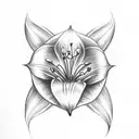sketch lillies with gemstones tattoo design idea