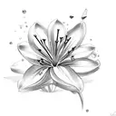 sketch lillies with gemstones tattoo design idea