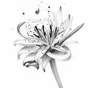 sketch lillies with gemstones tattoo design idea