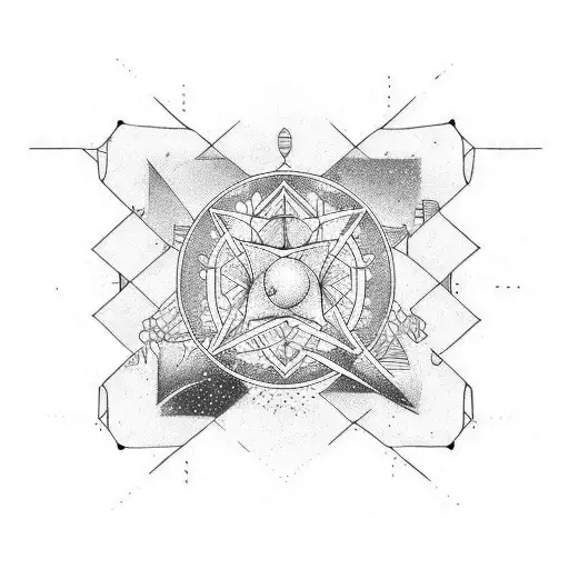 fine line atom perseverance universe tattoo design idea