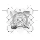 fine line atom perseverance universe tattoo design idea