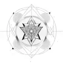 fine line atom perseverance universe tattoo design idea