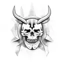 einzelnes Schwert mit Totenkopf Kreuz und Knauf  tattoo design idea