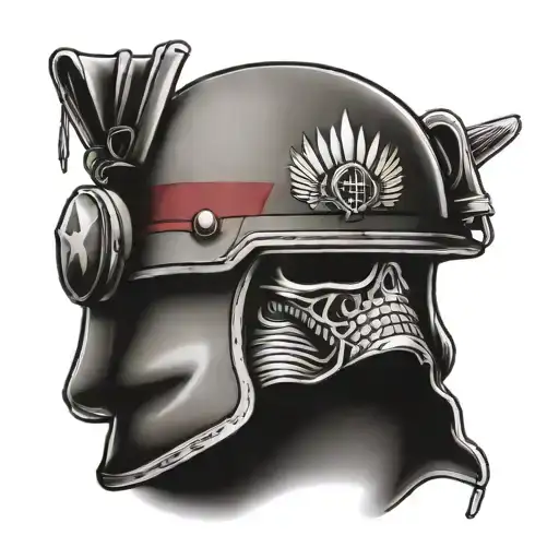 army helmet tattoo design idea