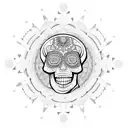 Mandala with skull tattoo design idea