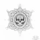 Mandala with skull tattoo design idea