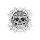 Mandala with skull tattoo design idea