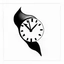 melting clock  tattoo design idea